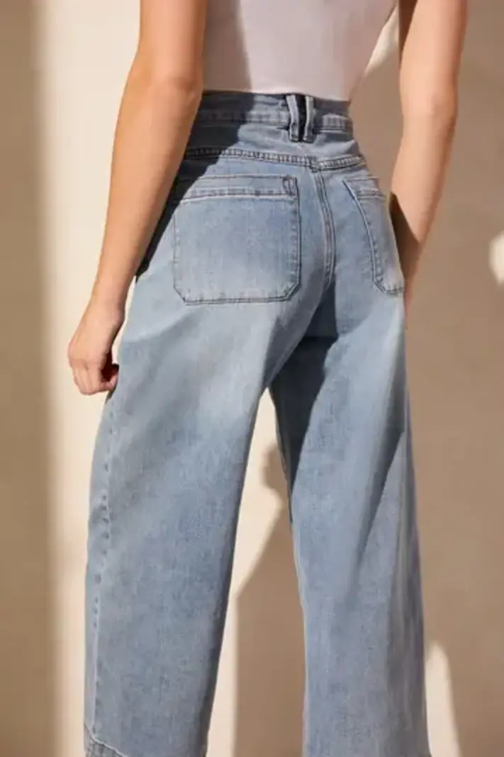 Tribal Audrey Hugging Wide Crop Jeans W/Btn Fly 5715O -ss25-