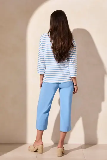 Tribal 3/4 Slv Boat Neck Top 2088O -ss25-