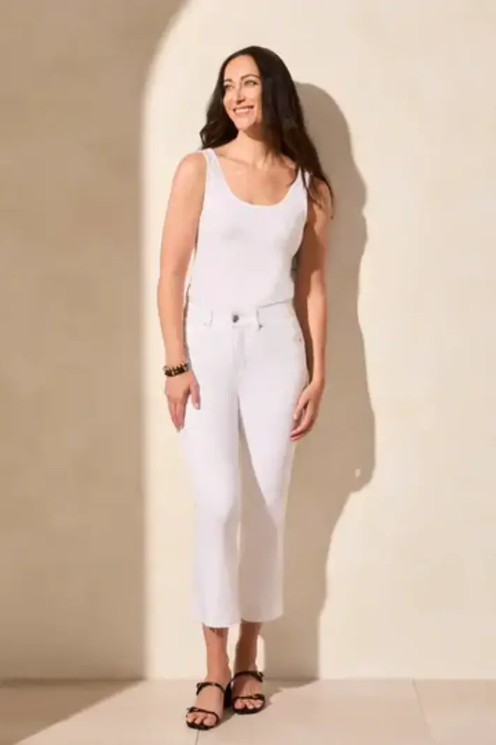 Tribal Sophia Curvy Micro Flare Crop Jeans W/Released Hem 7735O -ss25-