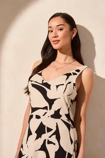 Tribal Slvless High Low Dress 1677O -ss25-