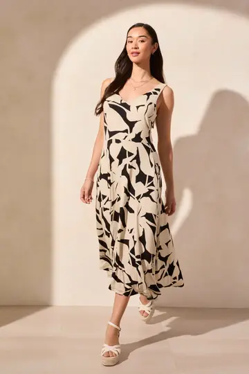 Tribal Slvless High Low Dress 1677O -ss25-