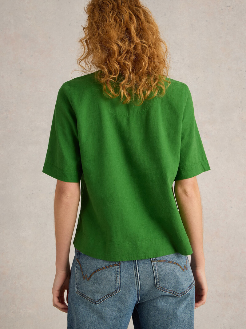 White Stuff Ash Linen Blend Top 442784