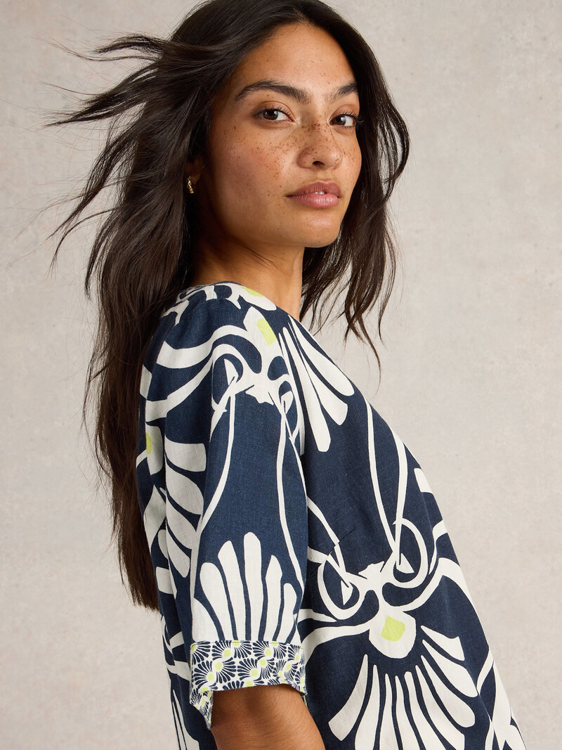 White Stuff Ash Linen Blend Top 442784