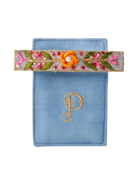 Powder Embroidered Barette
