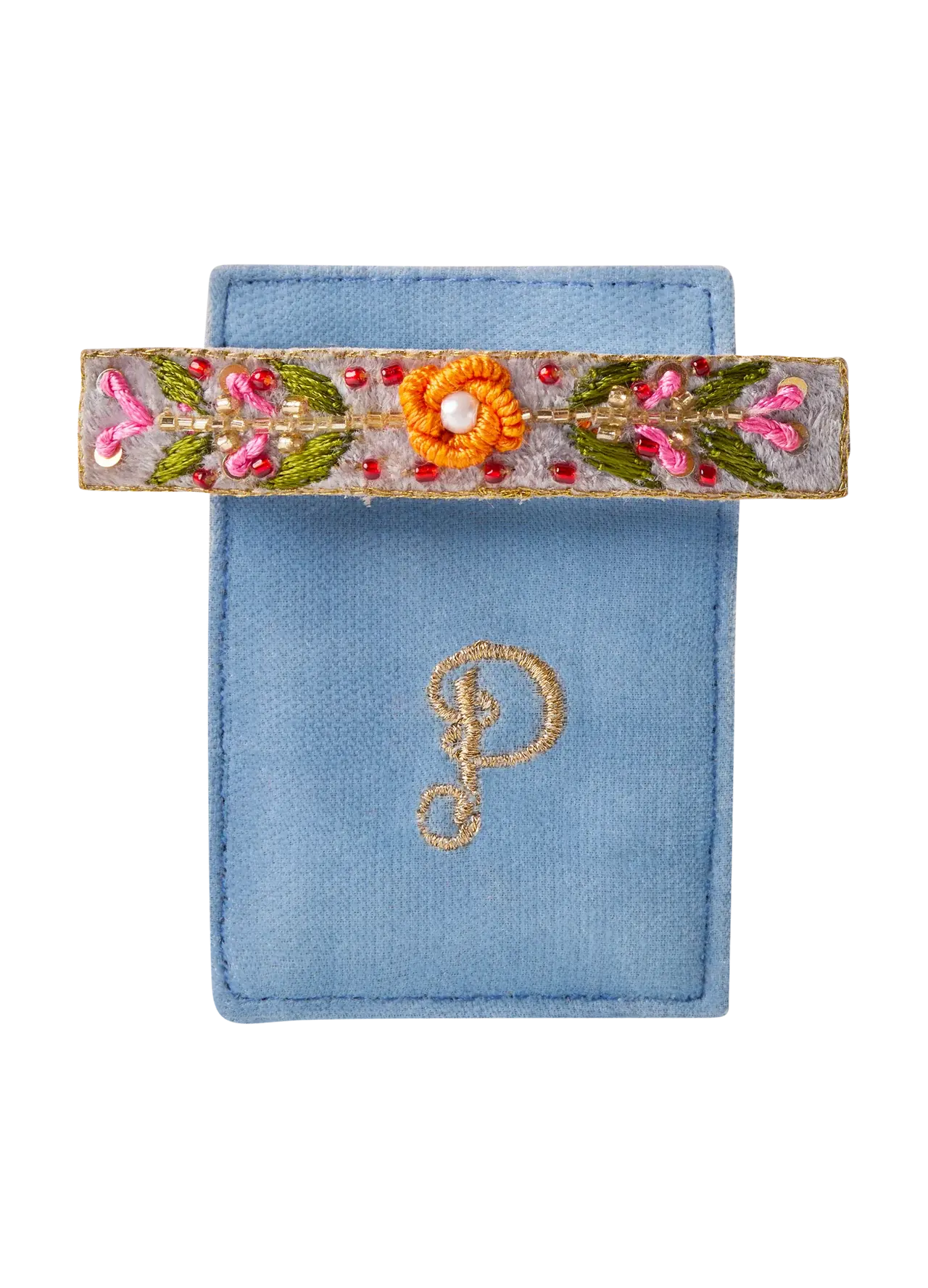 Powder Embroidered Barette