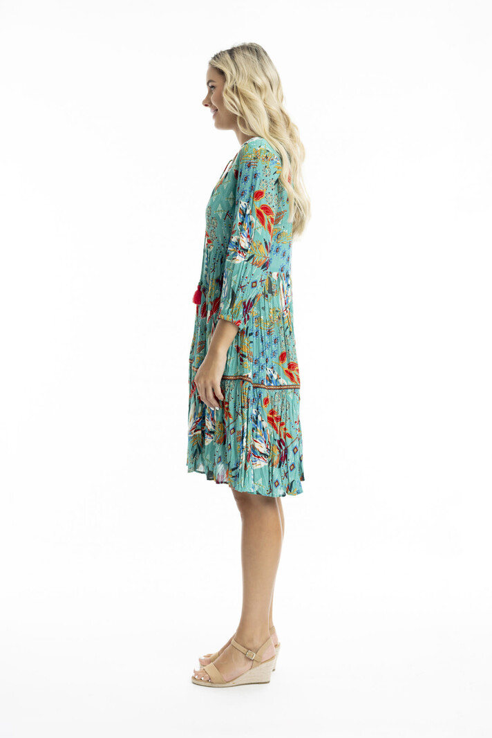 Orientique V Neckline Dress - 91012