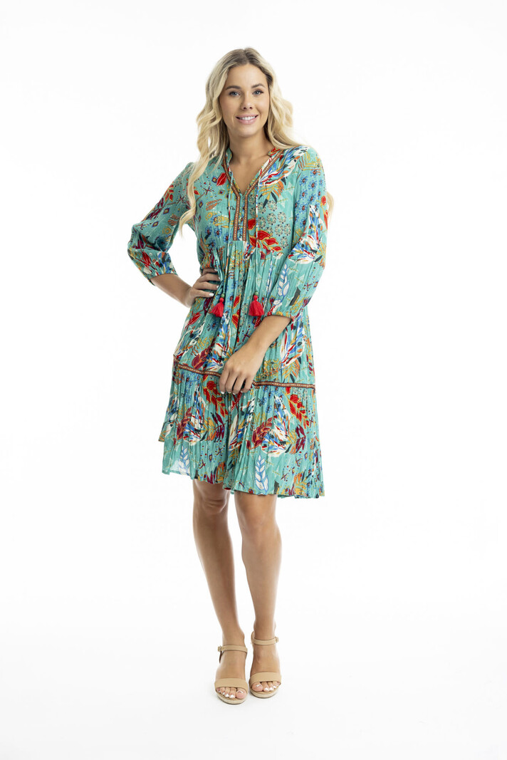 Orientique V Neckline Dress - 91012