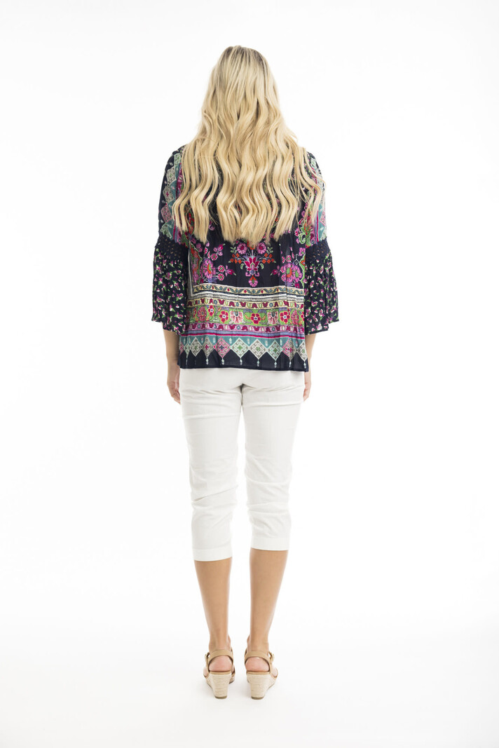 Orientique Boho Top Shirred Yoke - 82203