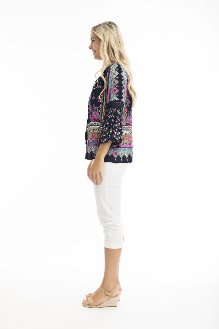 Orientique Boho Top Shirred Yoke - 82203