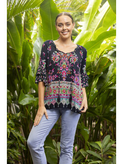 Orientique Boho Top Shirred Yoke - 82203