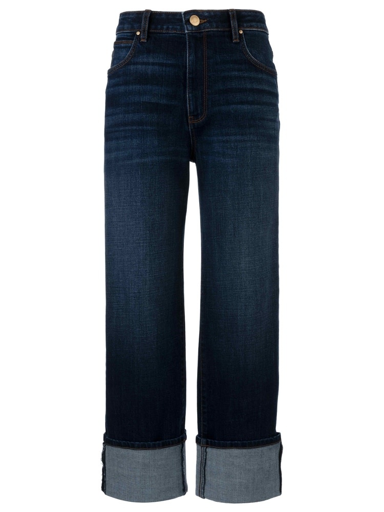 Kut from the Kloth Sienna High Rise Straight Leg Roll Up 5"-Clarity