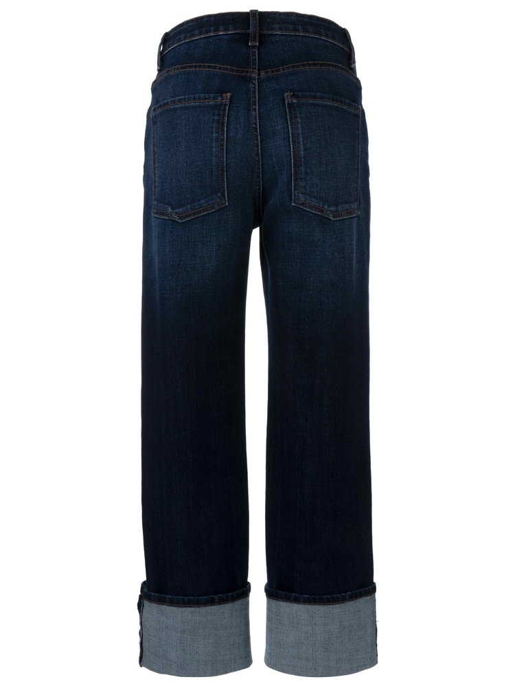 Kut from the Kloth Sienna High Rise Straight Leg Roll Up 5"-Clarity