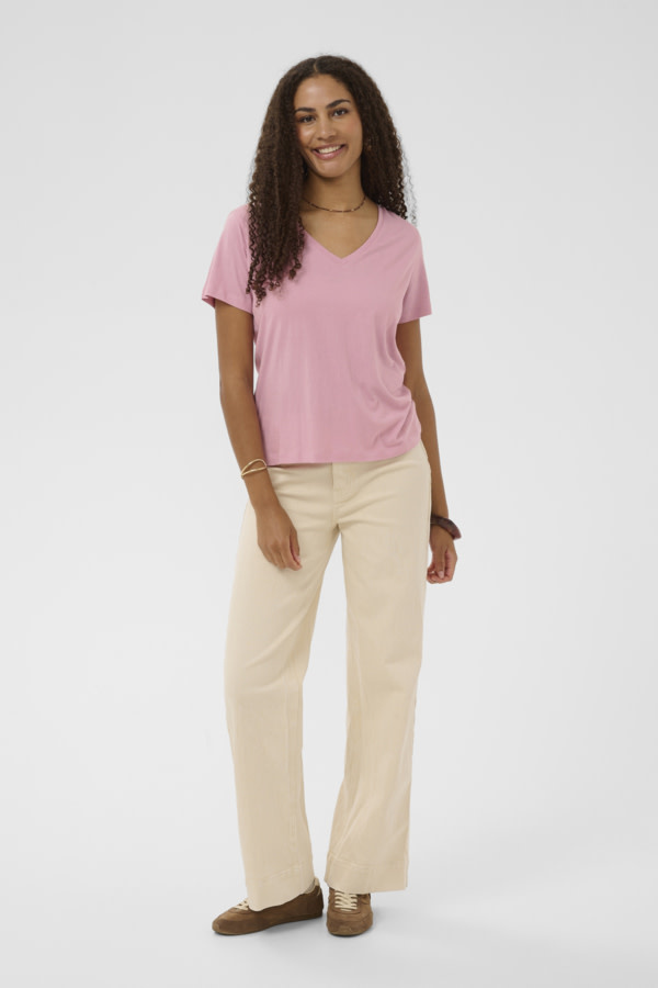 Cream CRNaia Deep V-neck T-Shirt 10612450-SS26