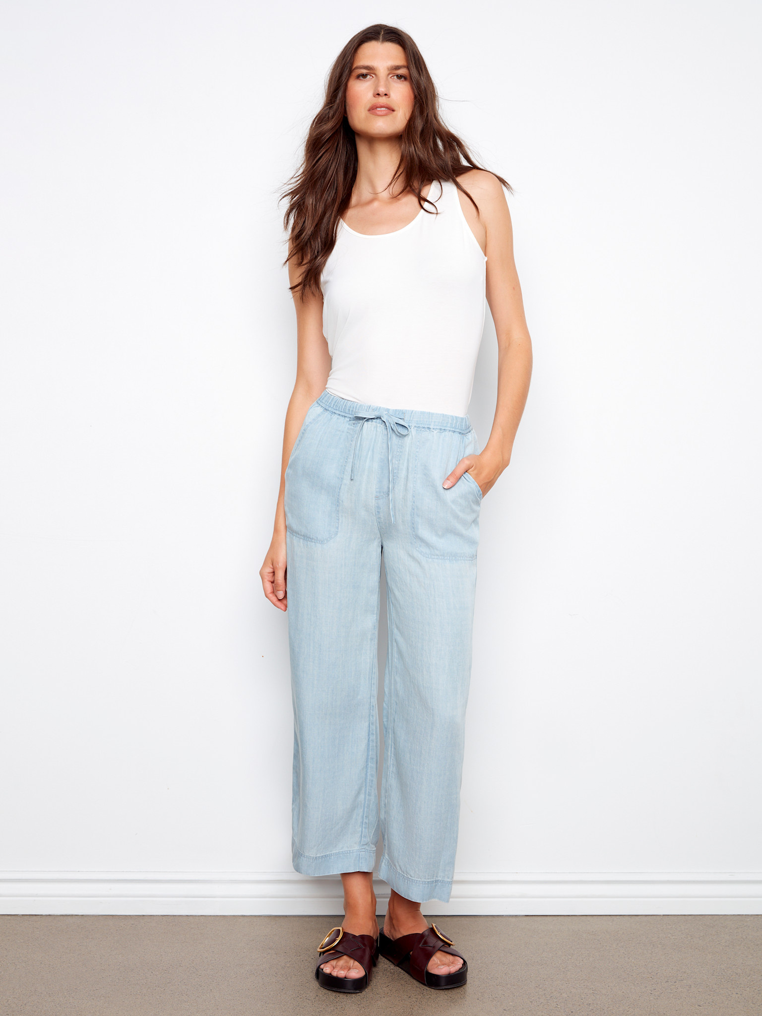 Charlie B Tencel Wide Leg Jogger Pants SS26 C5768