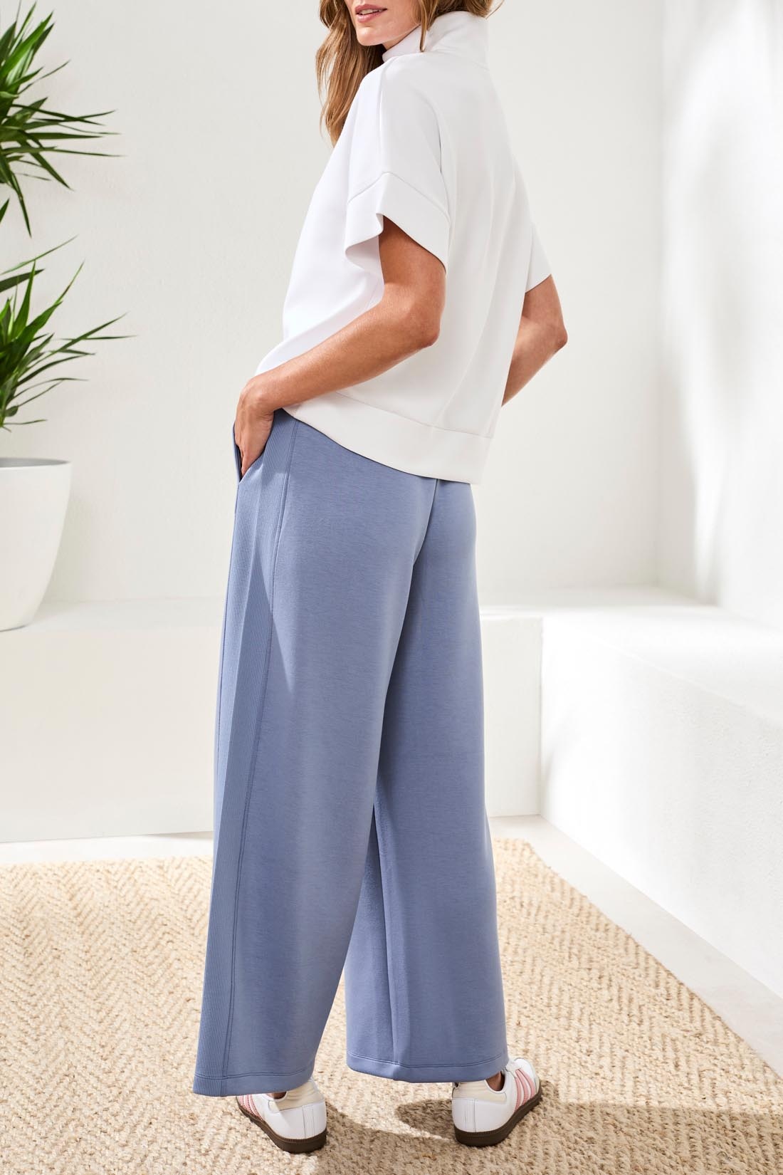 Tribal S/S MOCK NECK TOP W/ZIPPER 3019O-SS26