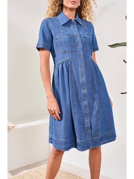 Tribal BTN DOWN FLOWY DRESS W/ POCKETS 6190O-SS26