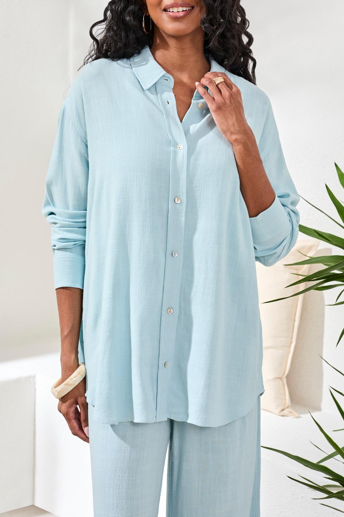 Tribal L/S BTN FRT SHIRT W/ BACK PLACKET 3078O-SS26