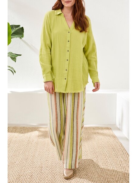 Tribal RAGLAN SLV SHIRT W/ RAW EDGE HEM 6058O-SS26