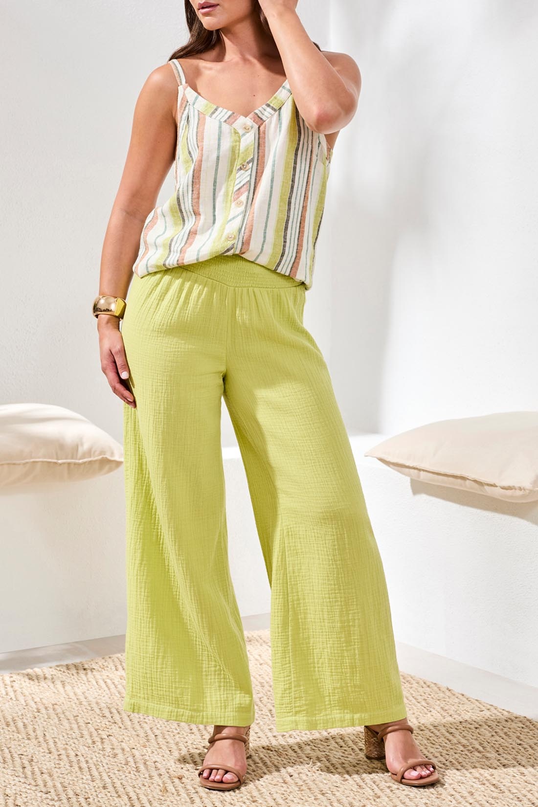 Tribal FLARE PANT W/ SMOCKING WB 6057O-SS26