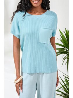Tribal S/S DOLMAN SWEATER W/POCKET 3007O-SS26