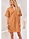 Tribal S/S V NECK COLLAR TUNIC DRESS W/LINING 2422O-SS26