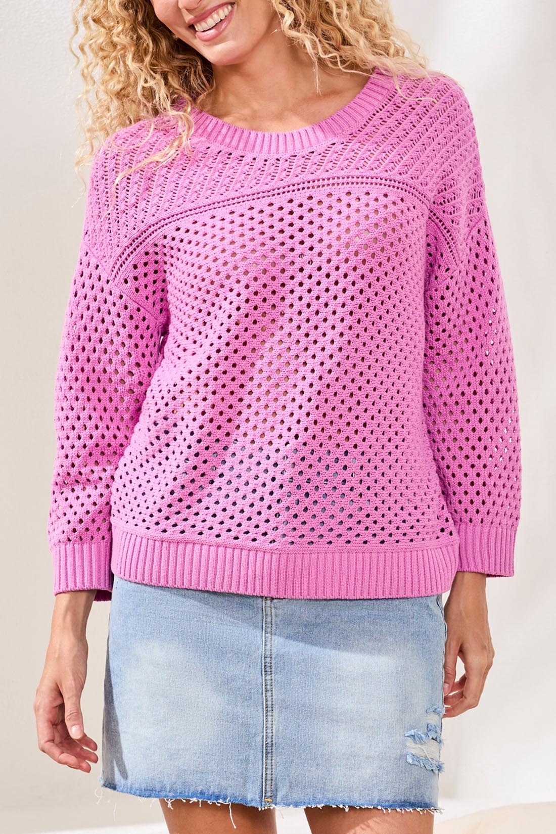 Tribal 3/4 SLV SWEATER 3037O-SS26