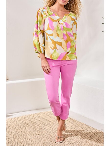 Tribal 3/4 SLV BLOUSE W/ SMOCKED YOKE 2042O-SS26