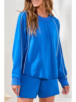 Tribal CREW NECK DOLMAN TOP W/PIPING 2452O-SS26