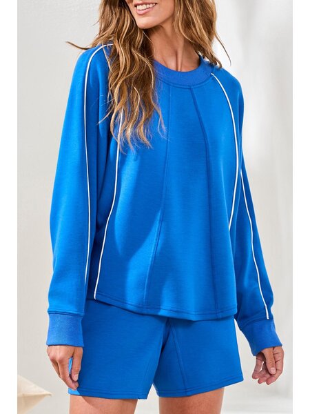 Tribal CREW NECK DOLMAN TOP W/PIPING 2452O-SS26