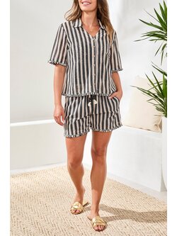 Tribal S/S BUTTON FRT BLOUSE 3004O-SS26