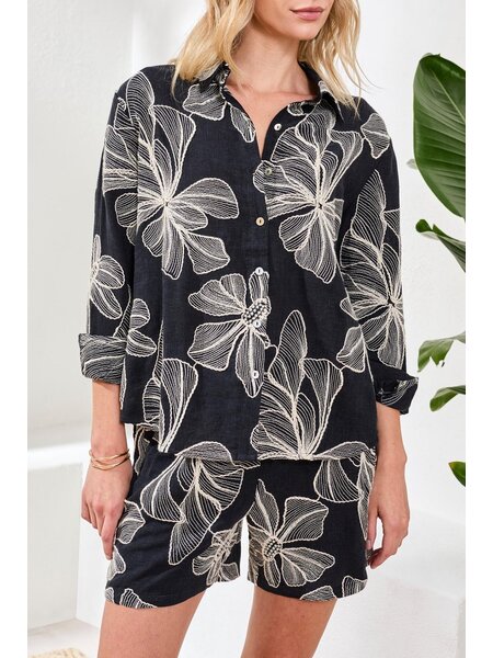 Tribal L/S BTN FRT BLOUSE 3001O-SS26