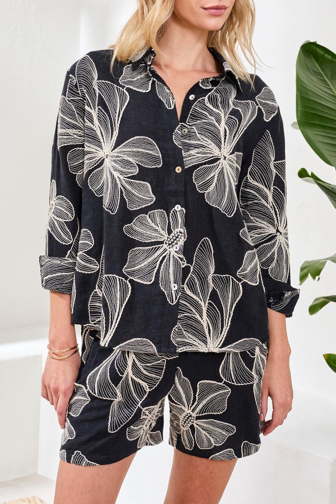 Tribal L/S BTN FRT BLOUSE 3001O-SS26