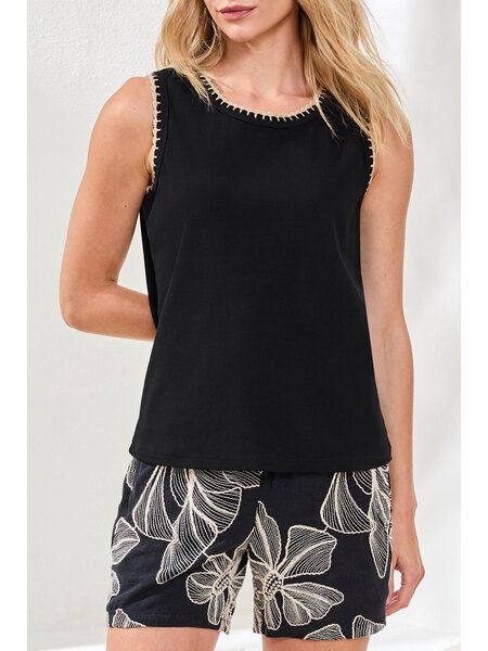 Tribal SLVLESS TOP W/CROCHET TRIM 2430O-SS26