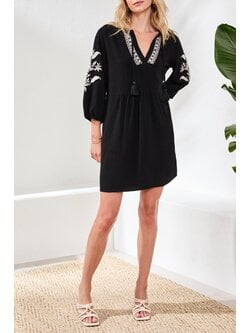 Tribal ELBOW SLV DRESS W/EMBROIDERY DTL 2455O-SS26