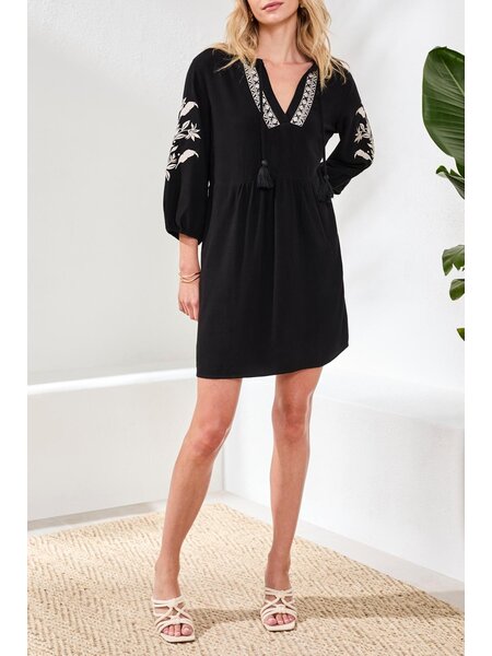 Tribal ELBOW SLV DRESS W/EMBROIDERY DTL 2455O-SS26