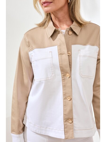 Tribal L/S BTN FRT COLOR BLOCK JACKET 3113O-SS26