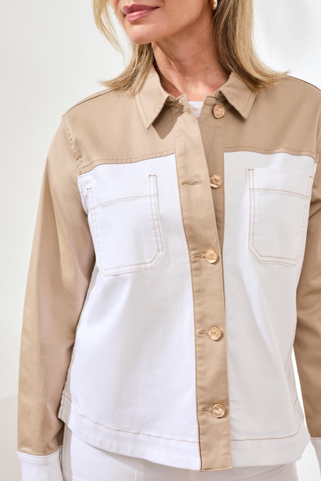 Tribal L/S BTN FRT COLOR BLOCK JACKET 3113O-SS26