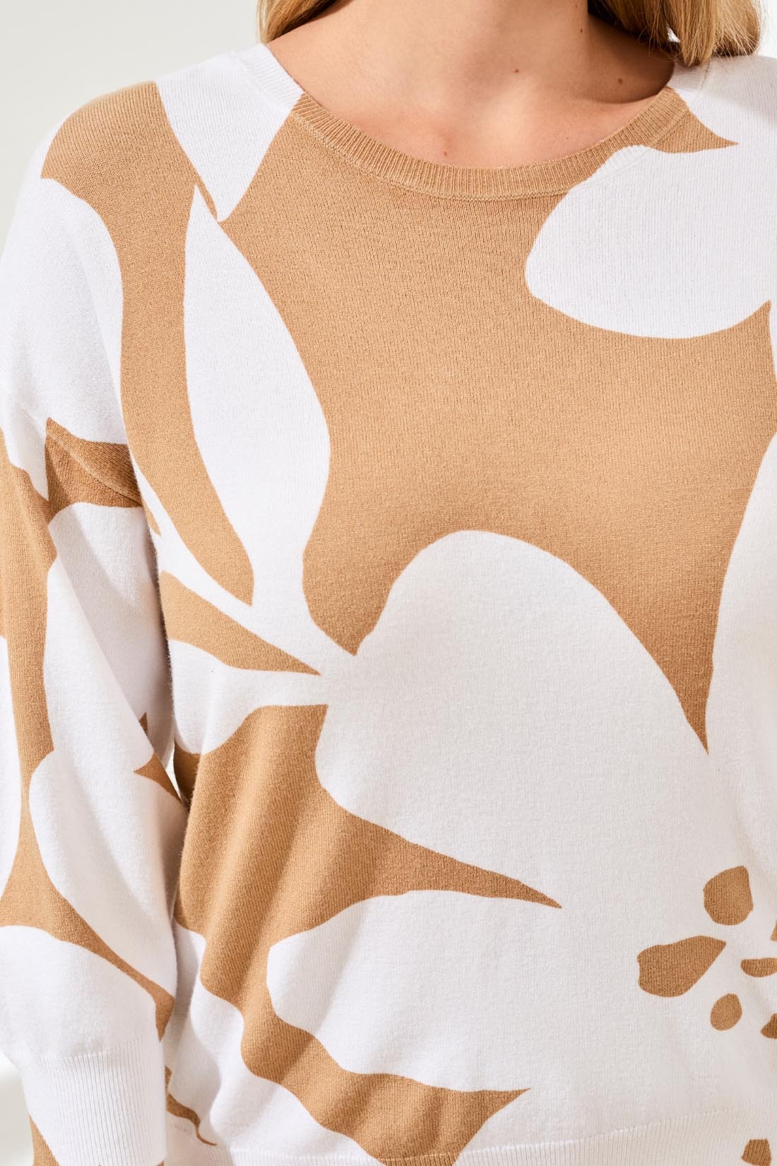 Tribal 3/4 SLV CREW NK SWEATER 2175O-SS26