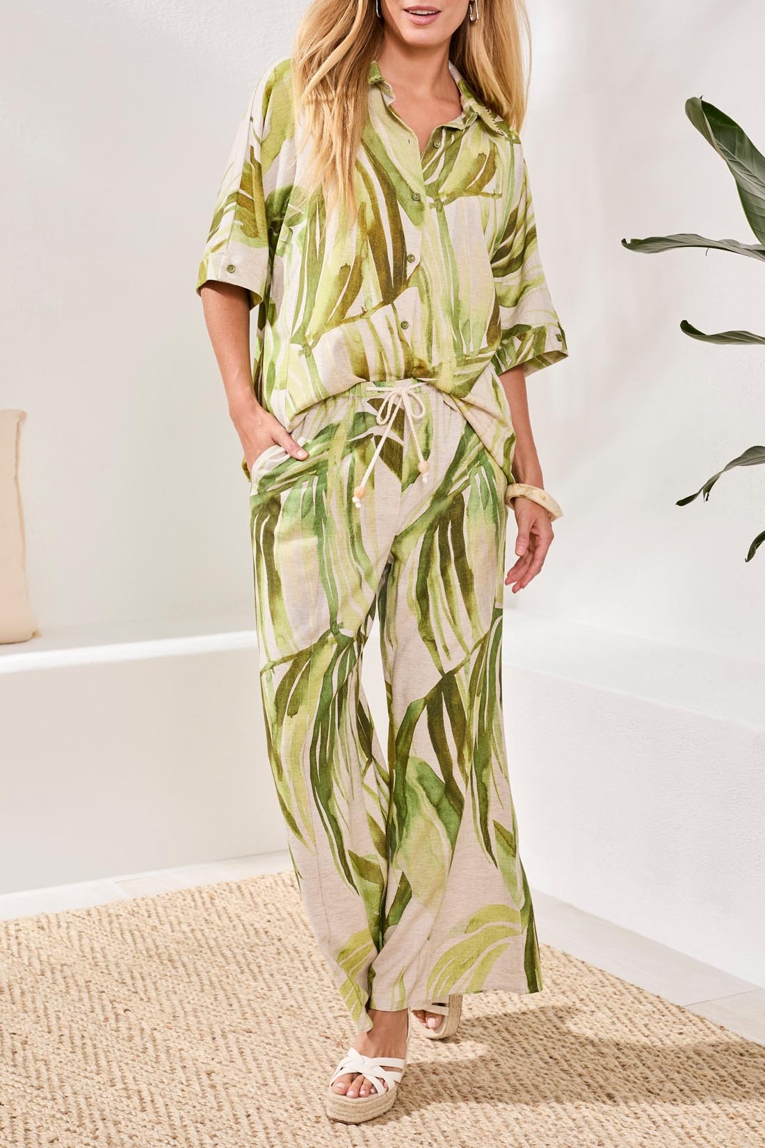 Tribal DOLMAN ELBOW SLV BLOUSE 3069O-SS26