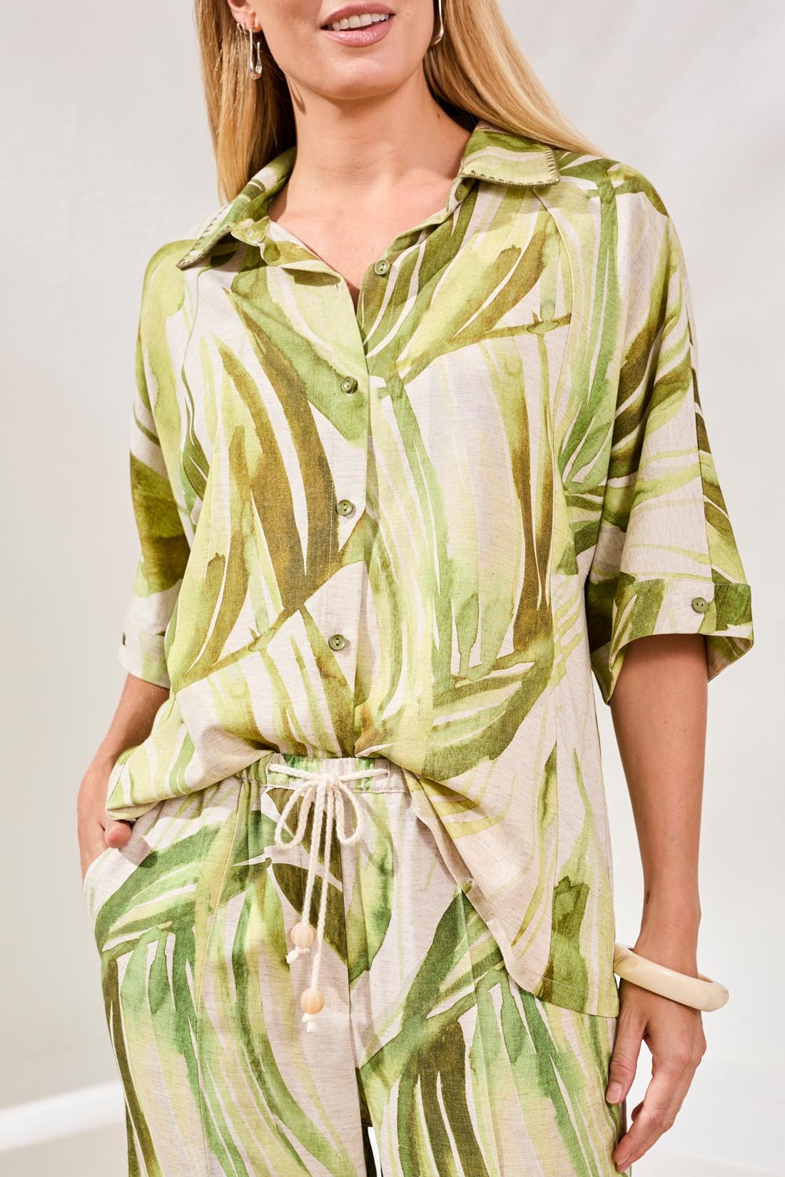 Tribal DOLMAN ELBOW SLV BLOUSE 3069O-SS26