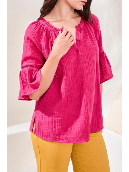 Tribal RAGLAN SLV BLOUSE W/ TAPE DTL 6059O-SS26