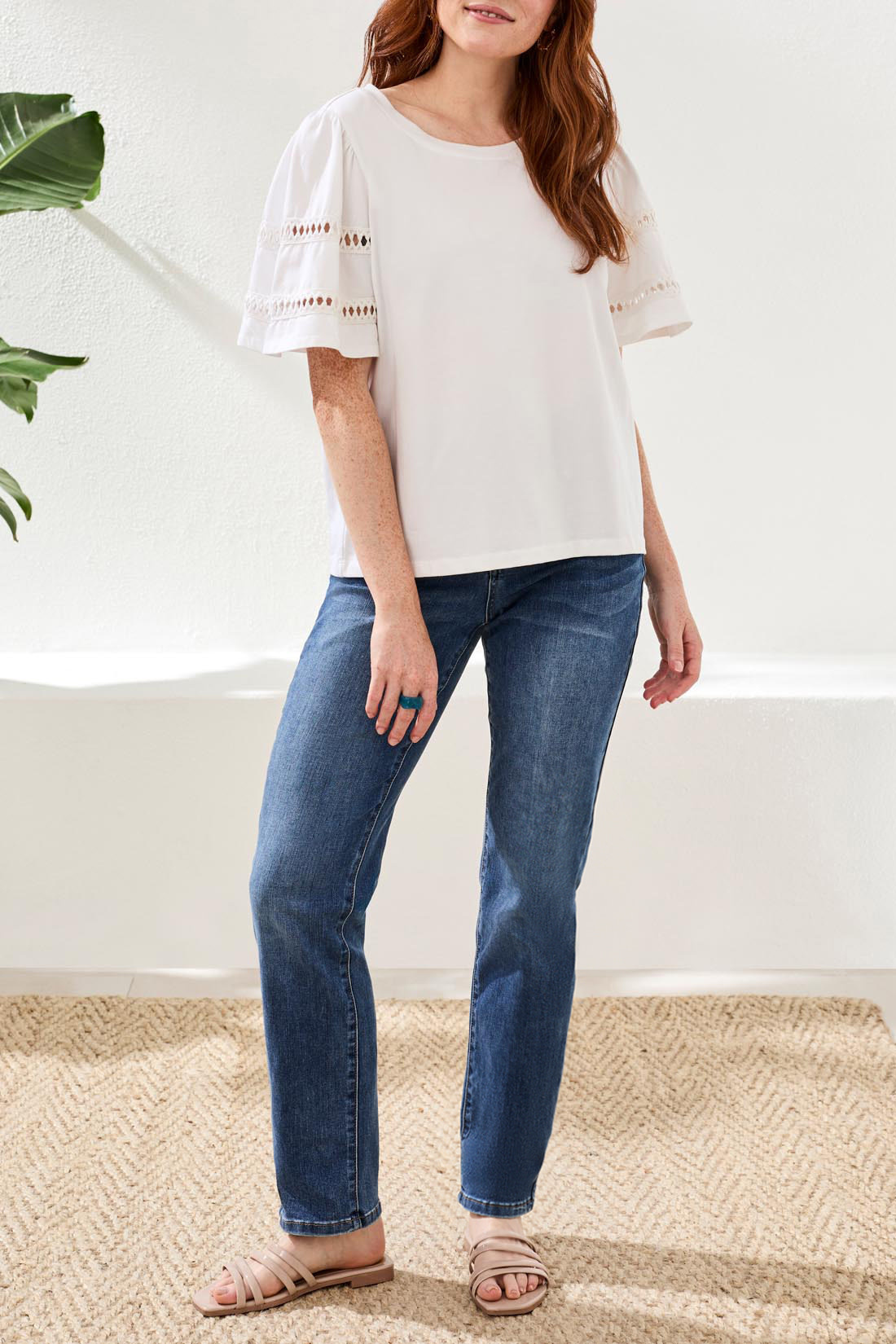 Tribal FLUTTER SLEEVE TOP 2484O-SS26