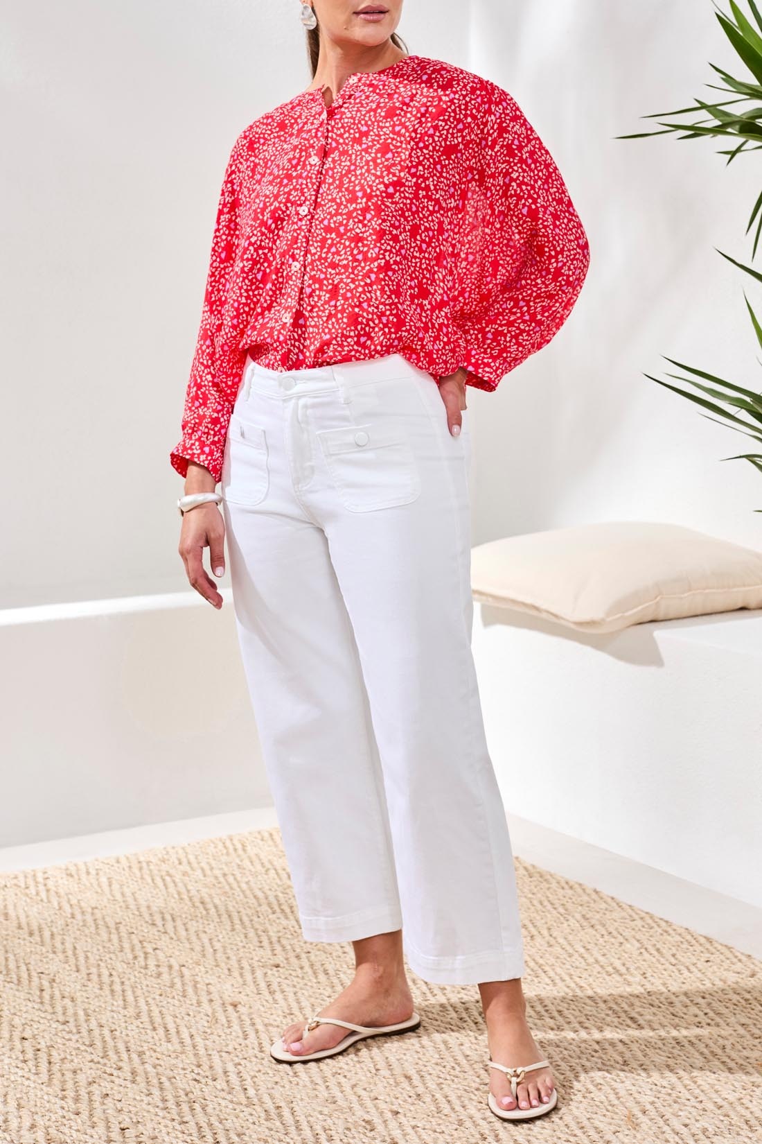 Tribal SOPHIA HUGGING CROP PALAZZO DENIM 6148O-SS26