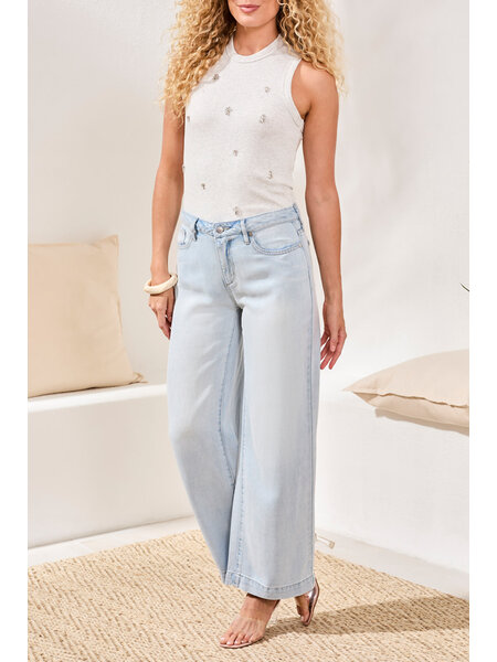 Tribal AUDREY HUGGING FLOWY WIDE DENIM 6181O-SS26