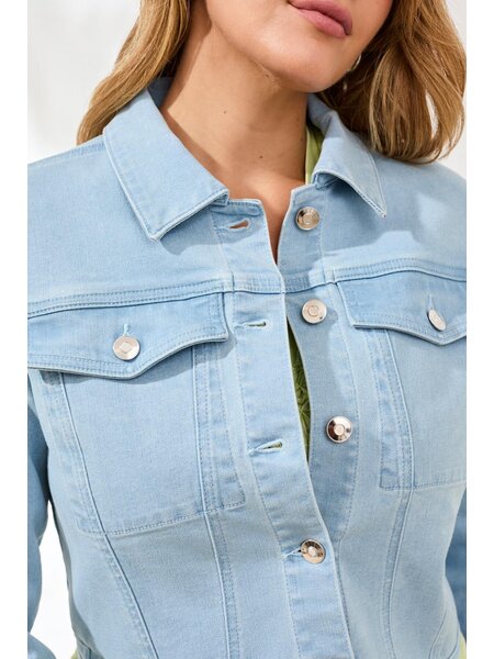 Tribal CROP DENIM JACKET W/ BACK PLEATS 6150O-SS26