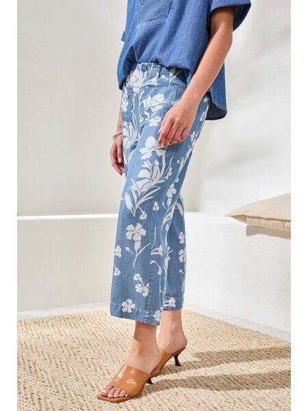 Tribal FLOWY WIDE CROP PANT 6142O-SS26