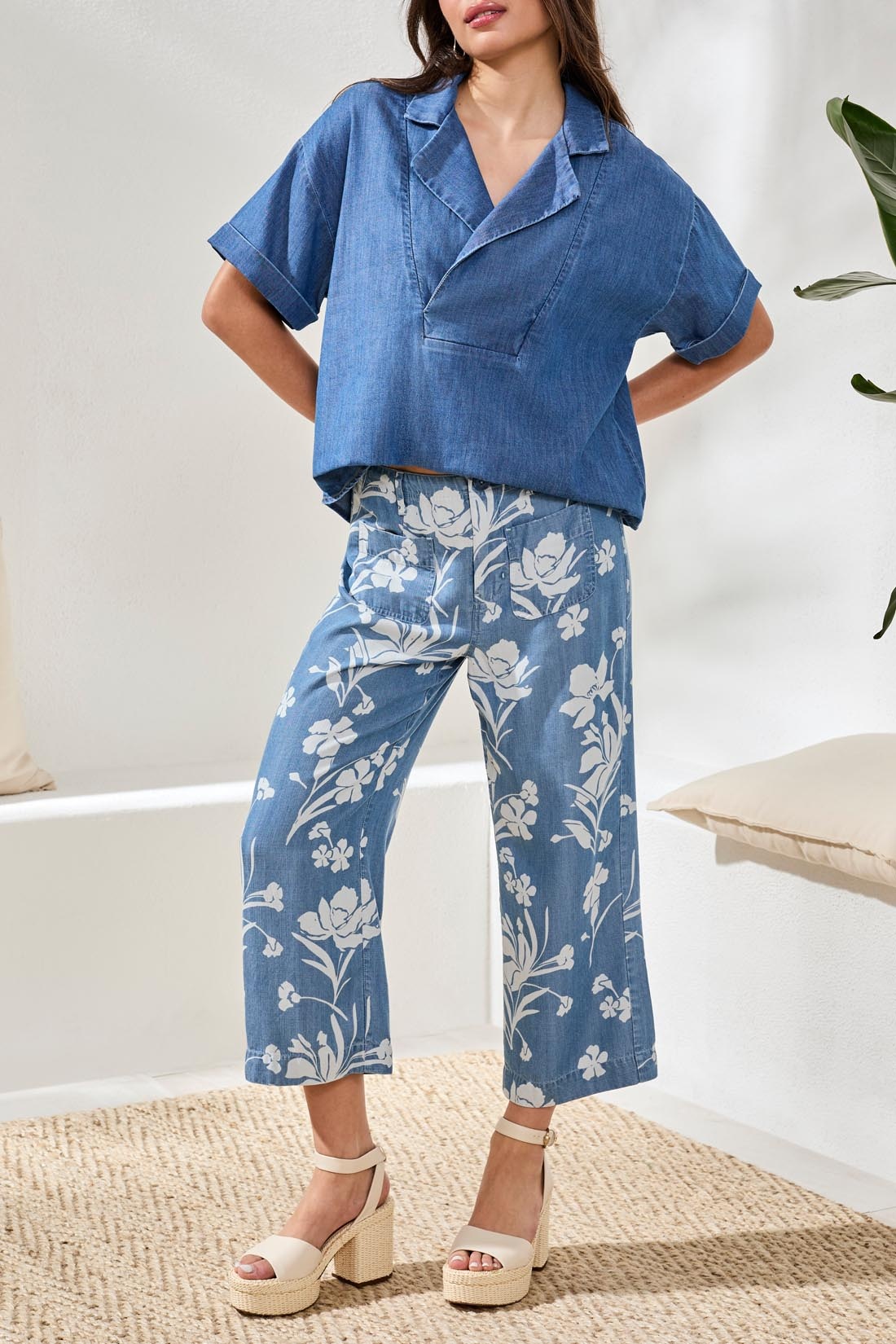 Tribal FLOWY POPOVER S/S SHIRT 5739O-SS26