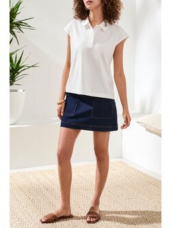 Tribal DOLMAN POLO KNIT TOP  6169O-SS26