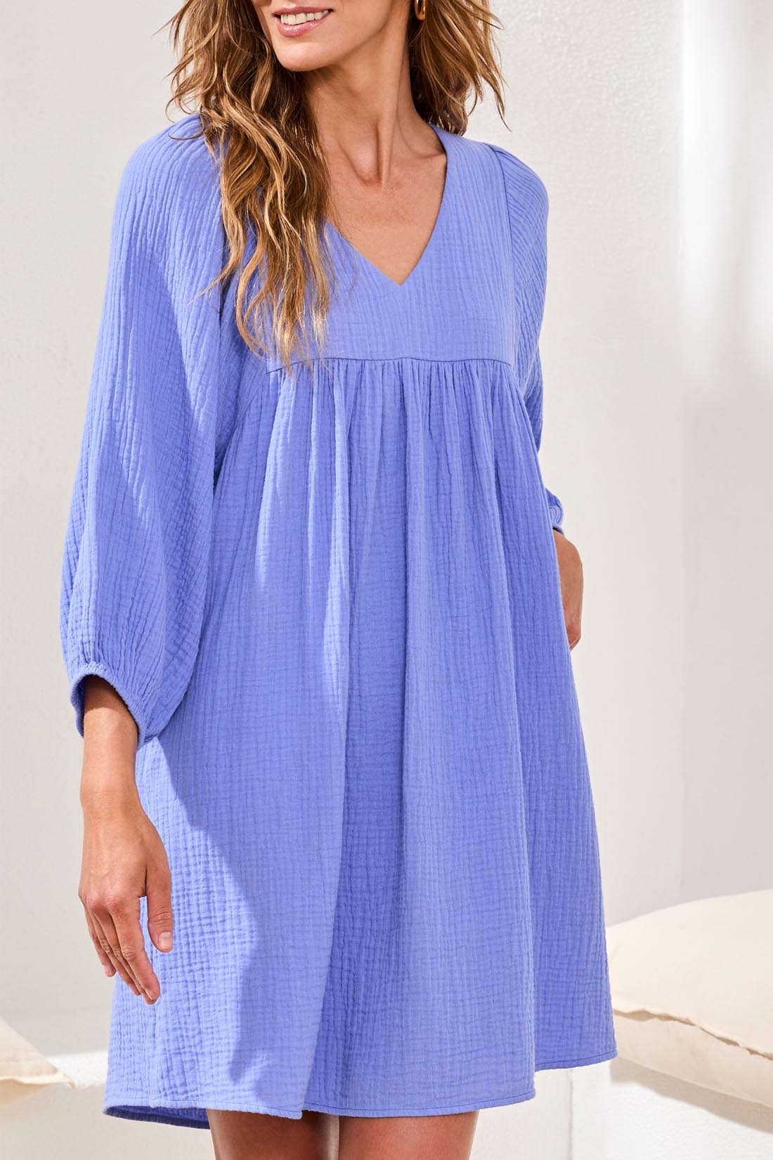 Tribal PUFF SLV DRESS W/ PKTS 6055O-SS26