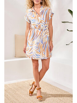 Tribal LINED SHIRT DRESS W/ WAIST DRAWCORD 6111O-SS26